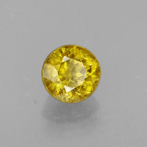 Sphène jaune naturelle coupe roude, 0,43 ct, VS