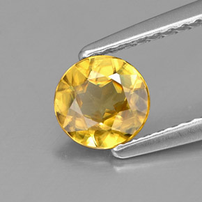 Sphène jaune naturelle coupe roude, 0,64 ct, VS-SI