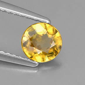 Sphène jaune naturelle coupe roude, 0,64 ct, VS-SI