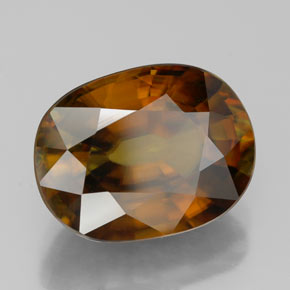 Sphène multicolore naturelle coupe ovale, 7,00 ct, VVS