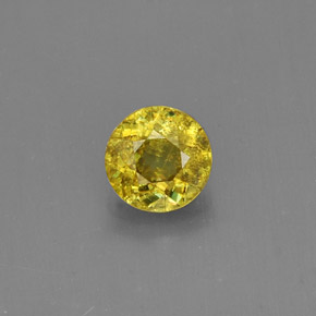 Sphène jaune naturelle coupe roude, 0,51 ct, VS