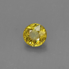 Sphène jaune naturelle coupe roude, 0,51 ct, VS