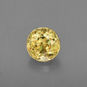 Sphène jaune naturelle coupe roude, 0,47 ct, VVS-VS