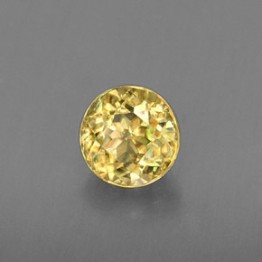 Sphène jaune naturelle coupe roude, 0,47 ct, VVS-VS