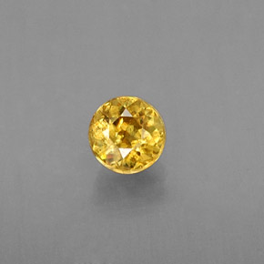 Sphène Jaune doré naturelle Coupe roude, 0.21 ct, VS-SI