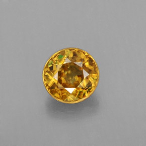 Sphène jaune naturelle coupe roude, 0,43 ct, VS-SI