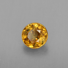 Sphène jaune naturelle coupe roude, 0,43 ct, VS-SI