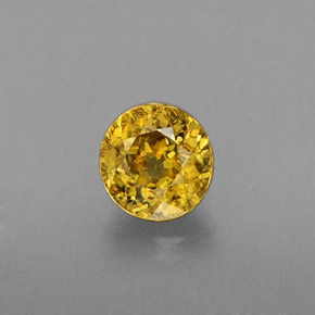 Sphène jaune naturelle coupe roude, 0,42 ct, VS