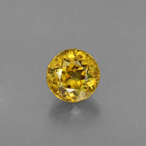 Sphène jaune naturelle coupe roude, 0,43 ct, VS