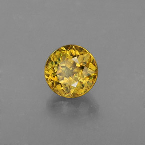 Sphène jaune naturelle coupe roude, 0,43 ct, VS