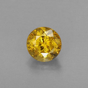 Sphène jaune naturelle coupe roude, 0,49 ct, VVS-VS