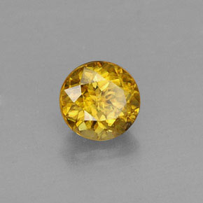 Sphène jaune naturelle coupe roude, 0,49 ct, VVS-VS