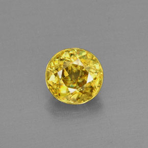 Sphène Jaune doré naturelle Coupe roude, 0.45 ct, VVS-VS