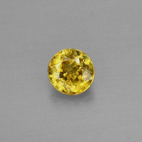 Sphène Jaune doré naturelle Coupe roude, 0.49 ct, VVS-VS