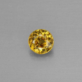 Sphène Jaune doré naturelle Coupe roude, 0.38 ct, VVS-VS