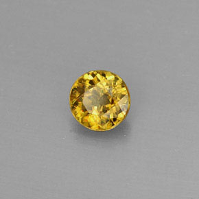 Sphène Jaune doré naturelle Coupe roude, 0.38 ct, VVS-VS