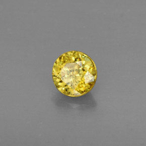 Sphène jaune naturelle coupe roude, 0,50 ct, VVS-VS