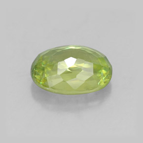 Sphène vert naturelle coupe ovale, 1,07 ct, VVS-VS