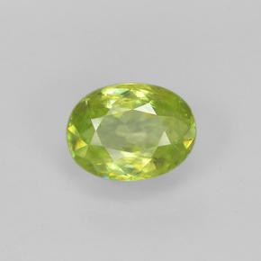 Sphène vert naturelle coupe ovale, 0,85 ct, VS