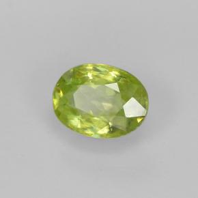 Sphène vert naturelle coupe ovale, 0,85 ct, VS