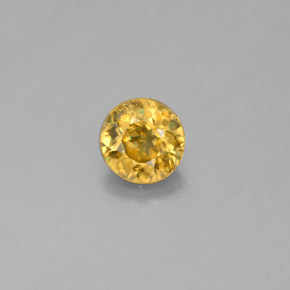 Sphène jaune naturelle coupe roude, 0,55 ct, SI