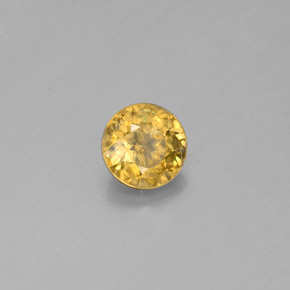 Sphène jaune naturelle coupe roude, 0,55 ct, SI