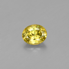 Sphène Jaune verdâtre naturelle Coupe ovale, 0.61 ct, VS