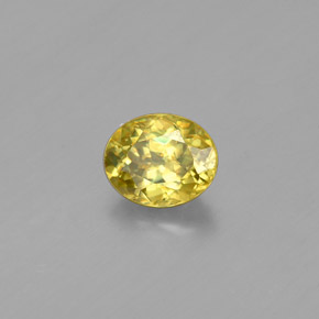 Sphène Jaune verdâtre naturelle Coupe ovale, 0.61 ct, VS