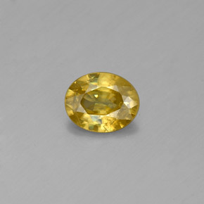 Sphène jaune naturelle coupe ovale, 0,54 ct, SI