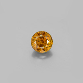Sphène jaune naturelle coupe roude, 0,77 ct, VS