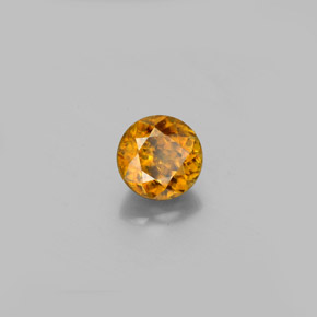 Sphène jaune naturelle coupe roude, 0,77 ct, VS