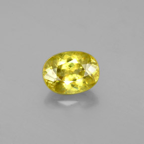 Sphène jaune naturelle coupe ovale, 1,16 ct, VS-SI