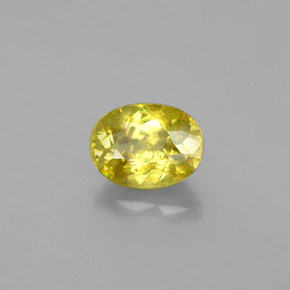 Sphène jaune naturelle coupe ovale, 1,16 ct, VS-SI