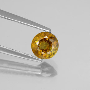 Sphène Orange Doré naturelle Coupe roude, 0.61 ct, VS-SI