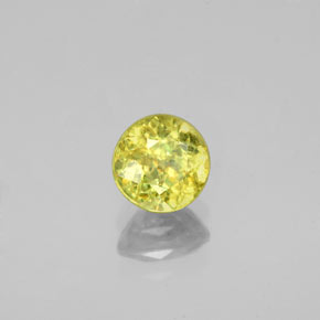 Sphène vert naturelle coupe roude, 0,93 ct, VS-SI