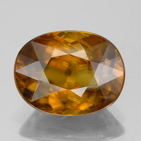 Sphène orange naturelle coupe ovale, 4,70 ct, VS-SI