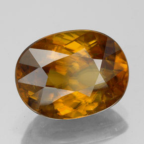 Sphène orange naturelle coupe ovale, 4,70 ct, VS-SI