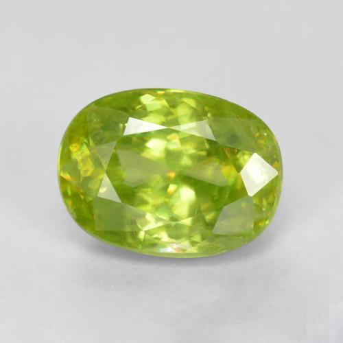 Sphène jaune naturelle coupe ovale, 1,97 ct, SI