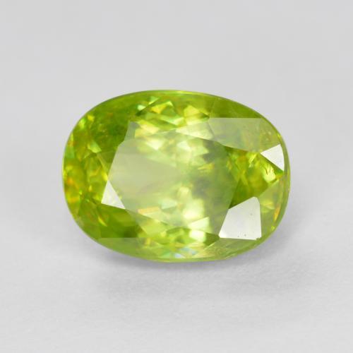 Sphène jaune naturelle coupe ovale, 1,97 ct, SI
