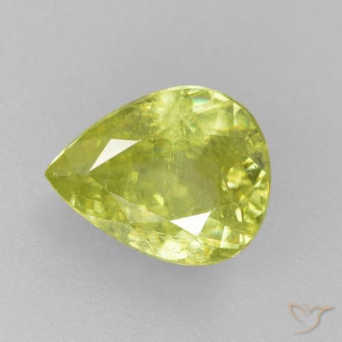 1.49ct Naturel Jaune citron Sphène, En forme de poire, SI