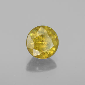 Sphène Vert Doré naturelle Coupe roude, 1.41 ct, SI
