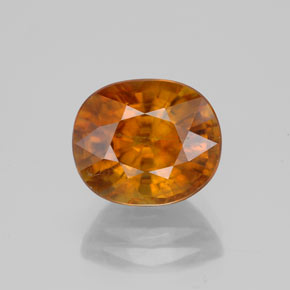 Sphène jaune naturelle coupe ovale, 4,56 ct, SI