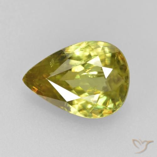 1.89ct Naturel Vert moyen Sphène, En forme de poire, VS