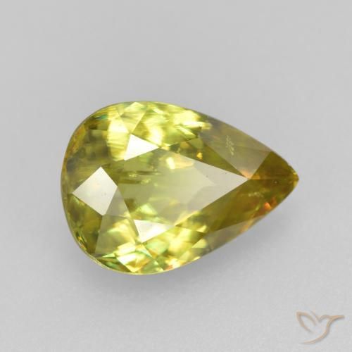 Sphène Vert moyen naturelle En forme de poire, 1.89 ct, VS