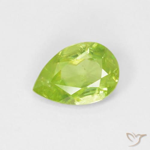0.67ct Naturel Vert clair Sphène, En forme de poire, VS-SI