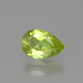 Sphène vert naturelle en forme de poire, 1,33 ct, VS