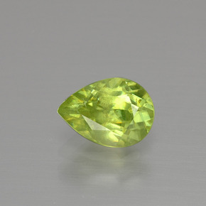 Sphène vert naturelle en forme de poire, 1,18 ct, VS-SI