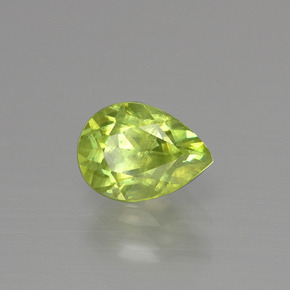 Sphène vert naturelle en forme de poire, 1,18 ct, VS-SI