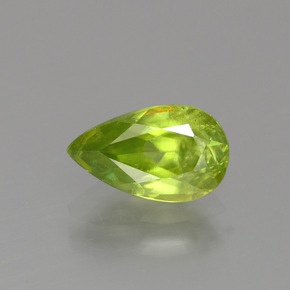 Sphène vert naturelle en forme de poire, 1,56 ct, SI