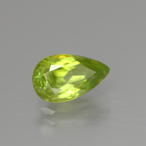 Sphène vert naturelle en forme de poire, 1,56 ct, SI